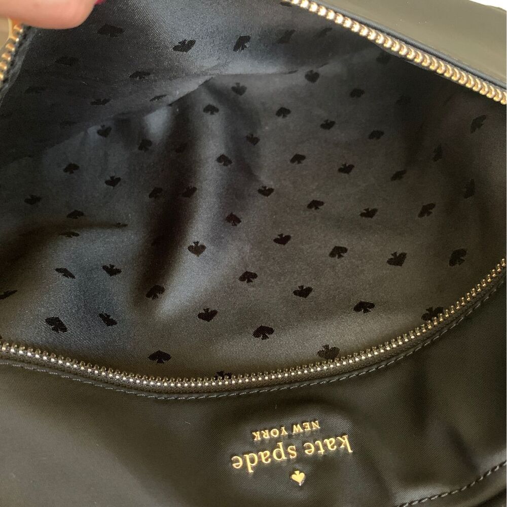 Kate Spade Chelsea Black Nylon Laptop Case Crossbody Gold Hardware - Picture 8 of 12